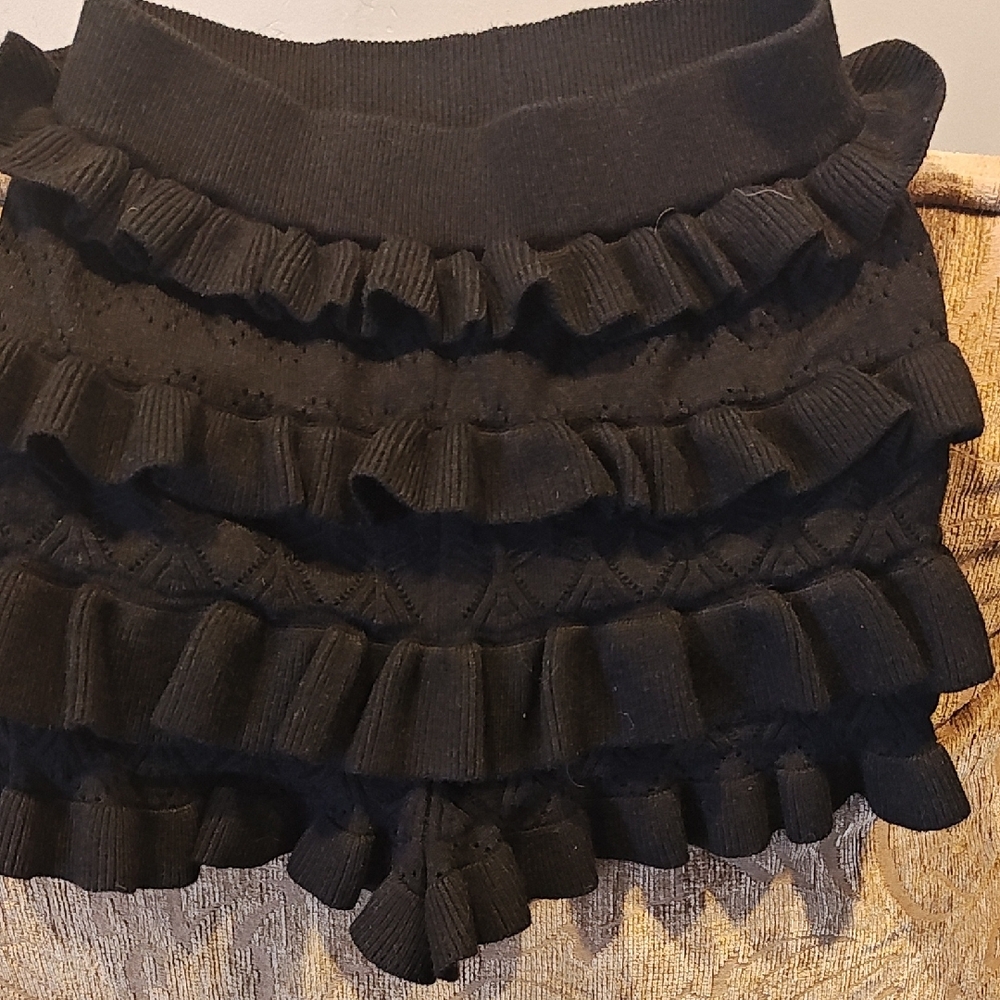Black Ruffled Shorts